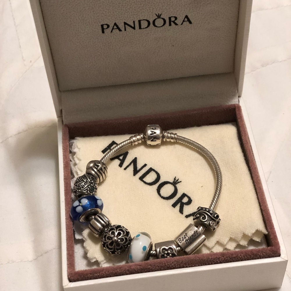 Pandora bracelet with charms